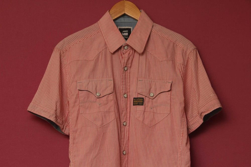 Uomo G-Star RAW Camicia Rossa Cotone 38