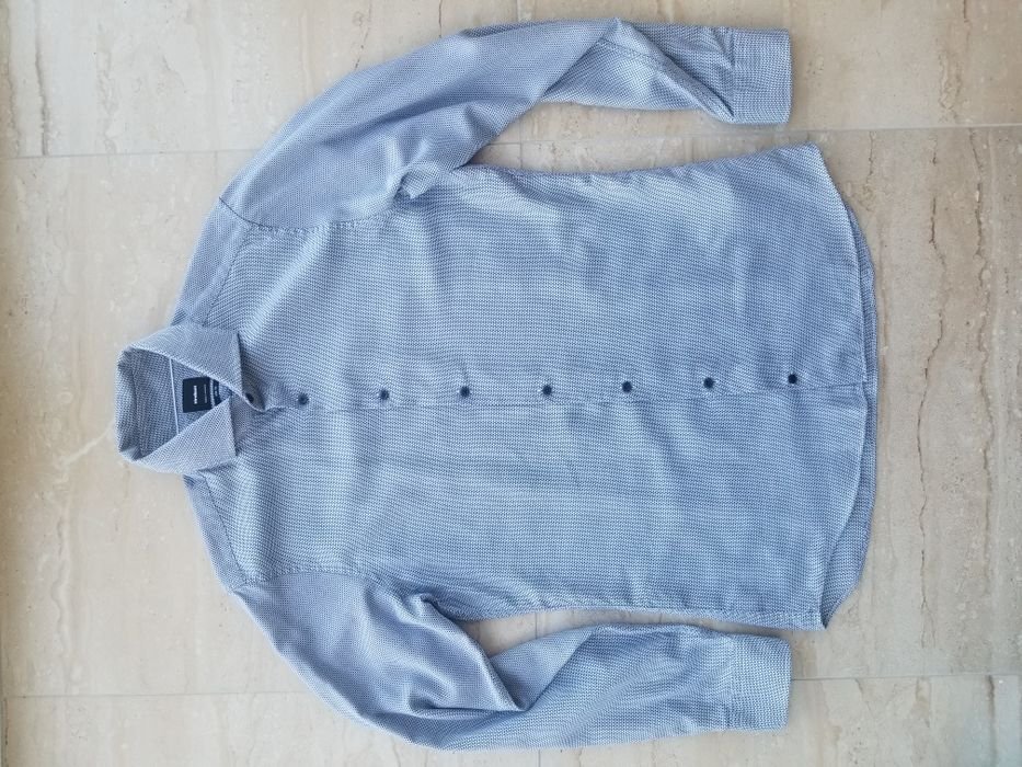 Мужской Strellson Рубашка Тёмно-синий Хлопок 40