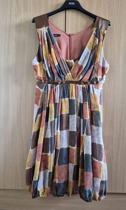 Damen Stefanel Kleid Mehrfarbig Seide 36