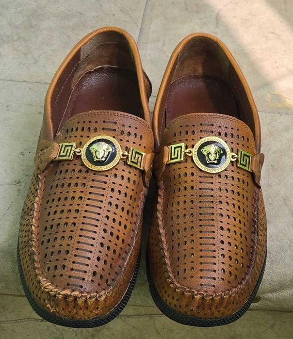 Herren Versace Slipper Braun Leder 41