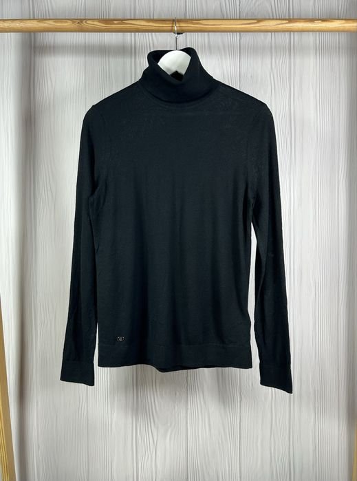 Femme Ralph Lauren Col Roulé Noir Soie Modal 40