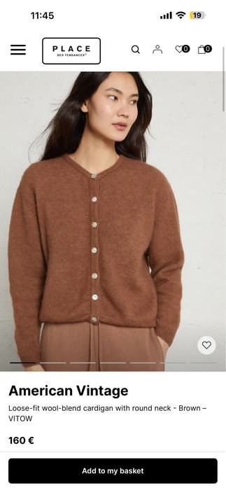 Donna American Vintage Cardigan Marrone S- M