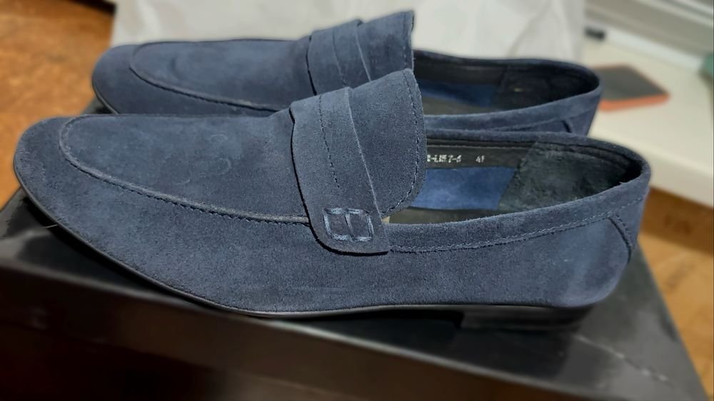Homme Carlo Pazolini Mocassins Bleu Marine Suède