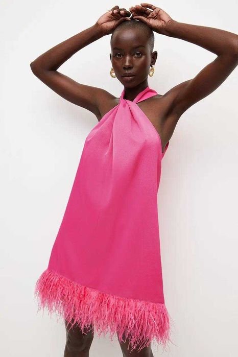 Женское Karen Millen Платье Ярко-розовое