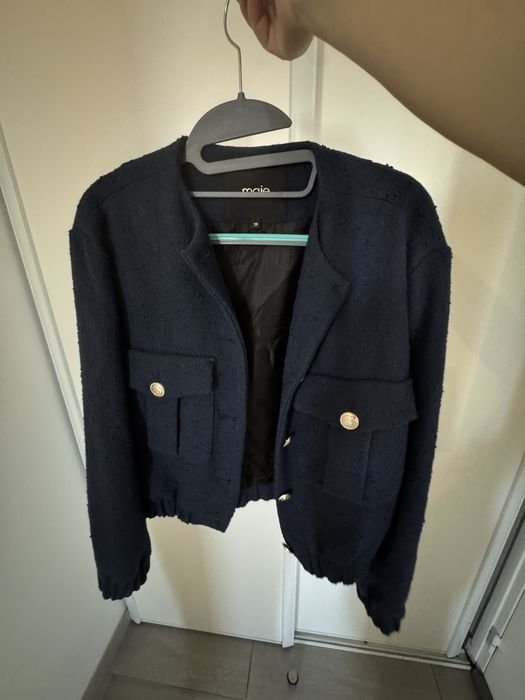 Women Maje Blazer Navy Cotton 38