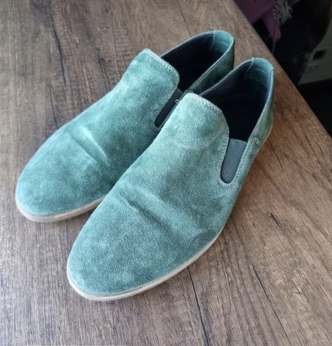 Homme Carlo Pazolini Mocassins Vert Suède 40.5