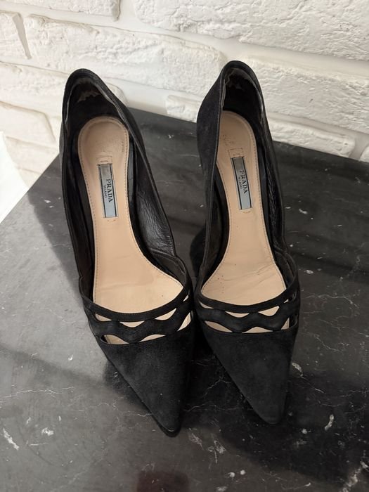 Donna Prada Tacchi Neri Pelle 38