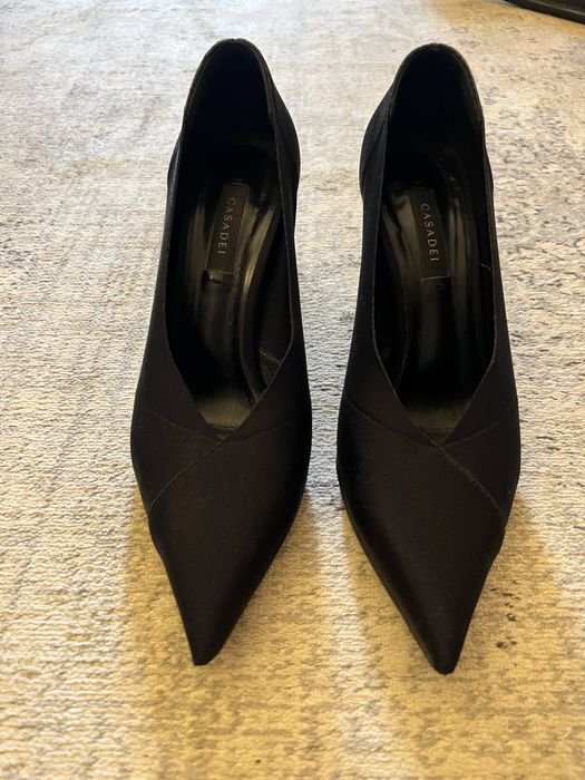 Женские Casadei Туфли Чёрный Текстиль 37