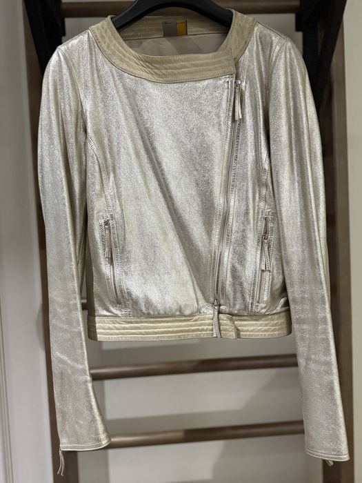 Donna Fendi Giacca Biker Oro 40