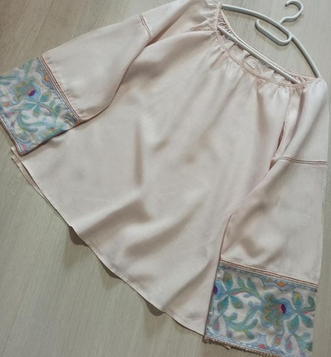 Женская 120 Lino Блуза Бежевый Лён 40