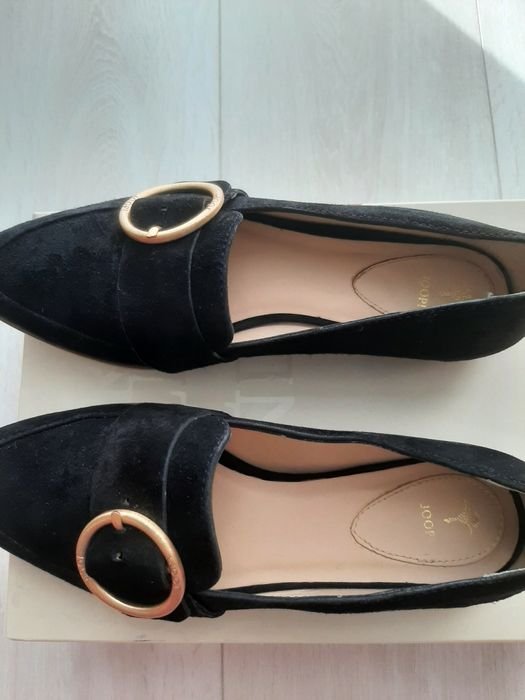 Женские Лоферы Чёрные Кожа 36