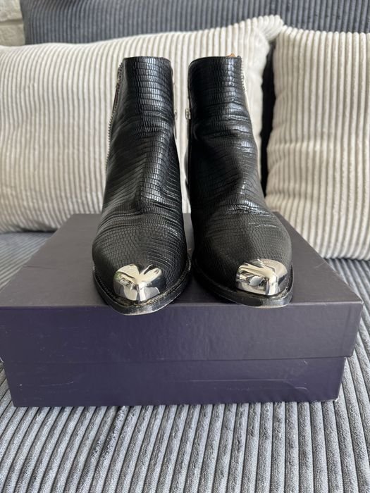 Women LeSilla Cowboy Boots Black Leather 39