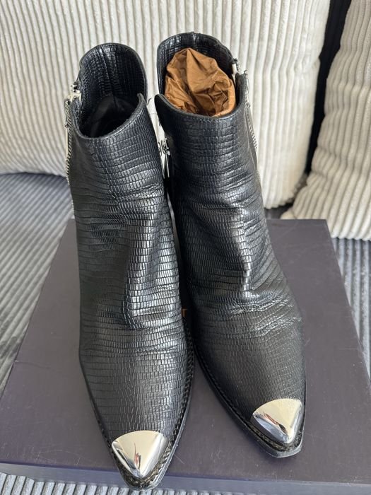 Women LeSilla Cowboy Boots Black Leather 39