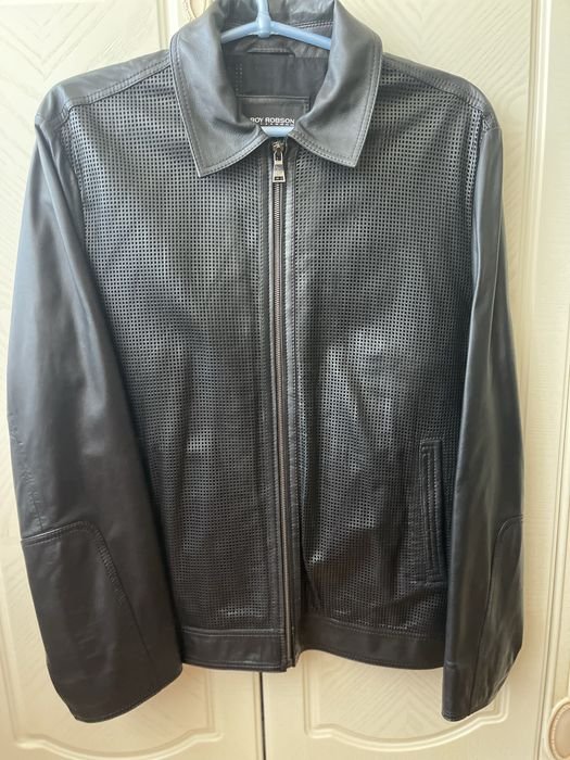 Herren Roy Robson Lederjacke Schwarz
