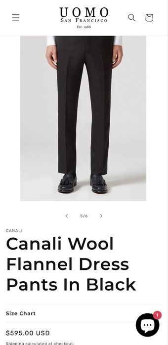 Uomo Canali Pantaloni Neri 32