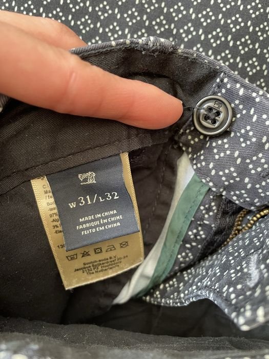 Мужской Scotch & Soda Брюки Чёрный Хлопок Другой