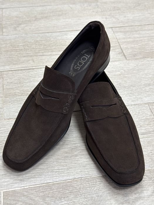 Мужские Tod's Лоферы Коричневый Замша 41