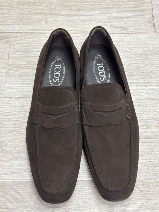 Мужские Tod's Лоферы Коричневый Замша 41
