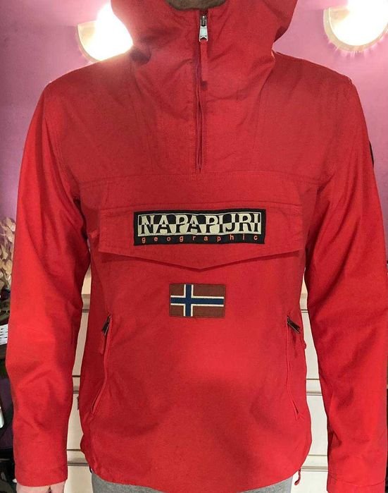 Men Napapijri Anorak Red Polyamide 42