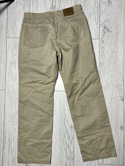 Мужские YSL Джинсы Бежевые Джинс 32/32