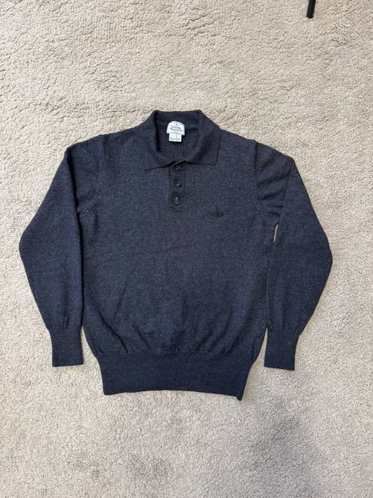 Мужской Vivienne Westwood Свитер Серый Шерсть 38