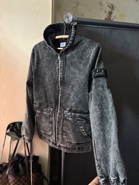 Uomo CP Company Giacca di Jeans Blu Chiaro 40