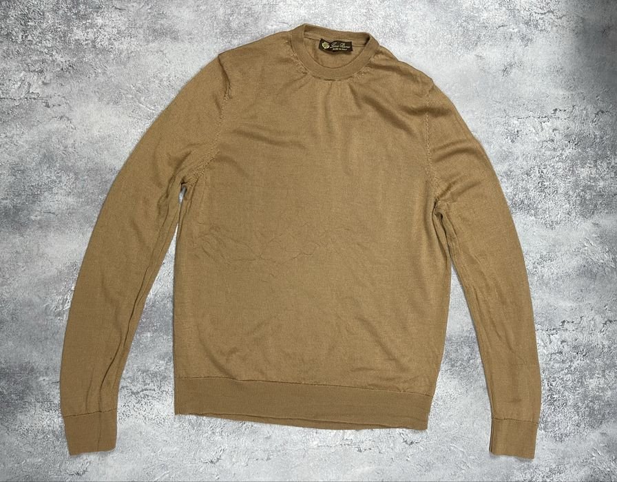 Мужской Loro Piana Свитер Коричневый 48