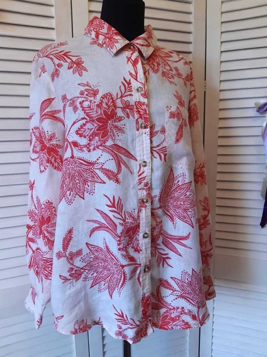 Женская Monsoon Сорочка Белая Льняная 38