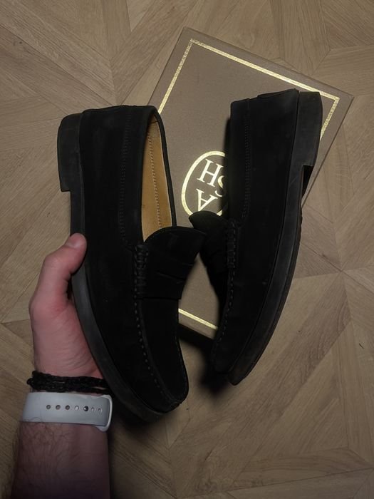 Men Tod's Loafers Black Suede 43.5