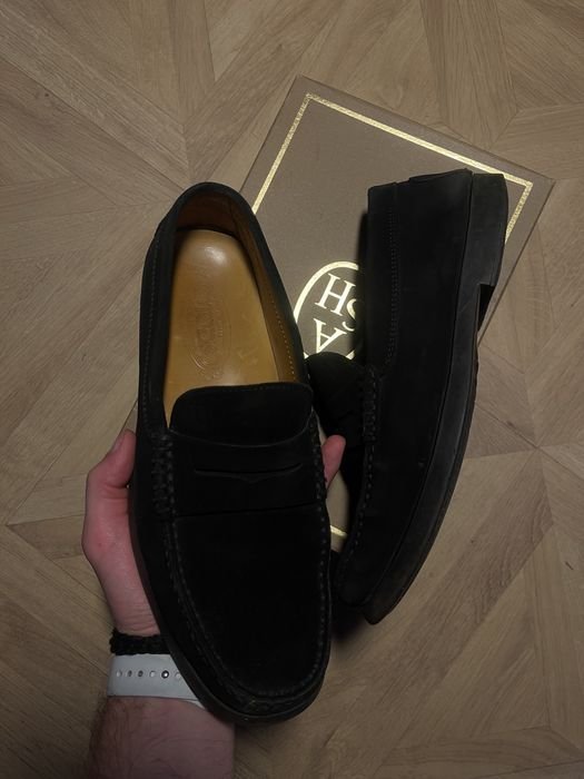 Men Tod's Loafers Black Suede 43.5