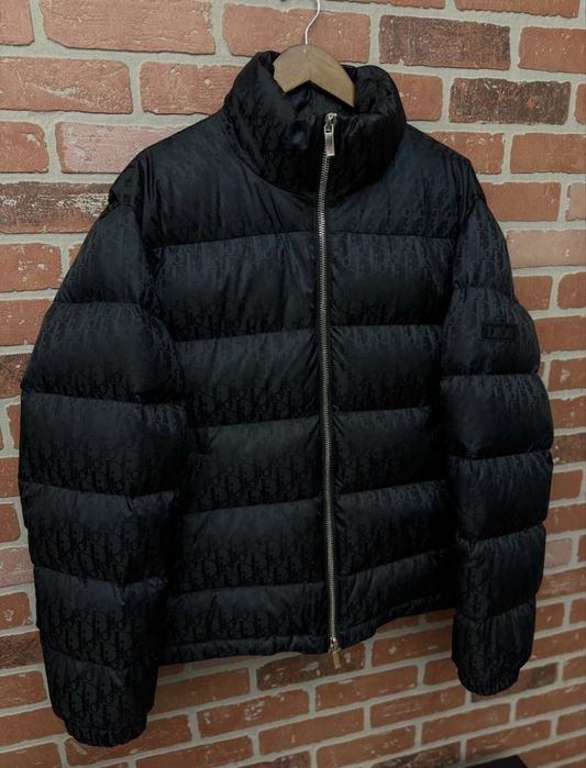 Men Dior Oblique Down Jacket Black 40