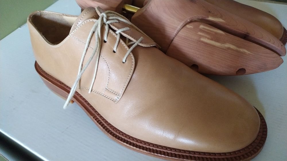 Herren Navyboot Absätze Beige Leder 42