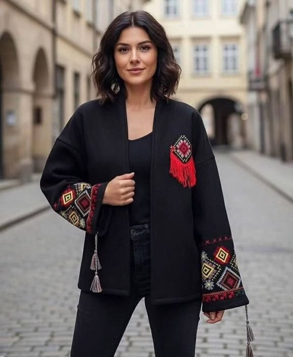 Women Embroidered Jacket Multicolor Cotton S,M,L