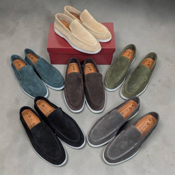 Herren Loro Piana Slipper Mehrfarbig Wildleder