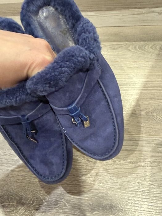 Женские Loro Piana Лоферы Тёмно-синие 38