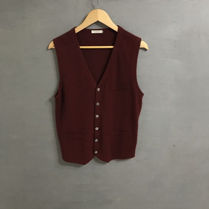 Men Suitsupply Vest Burgundy Cashmere 36