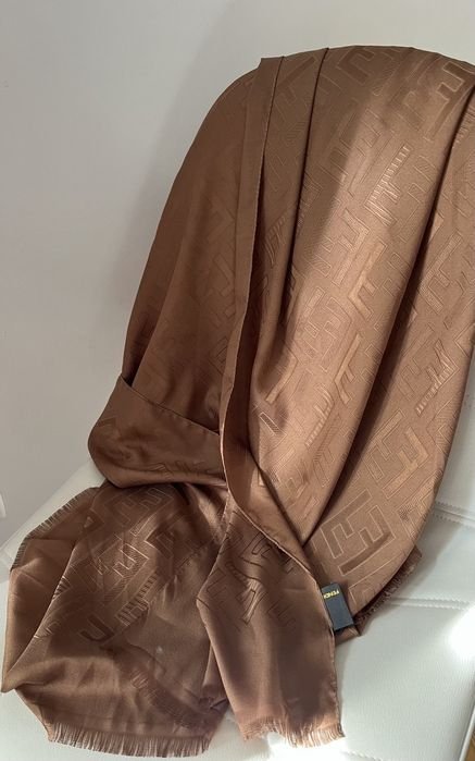Unisex Fendi Scarf Brown Silk