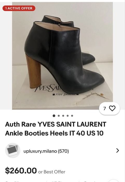 Женские Yves Saint Laurent Ботинки Чёрные 37.5