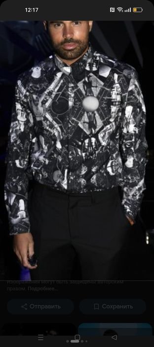 Мужской Frankie Morello Рубашка Чёрный 40