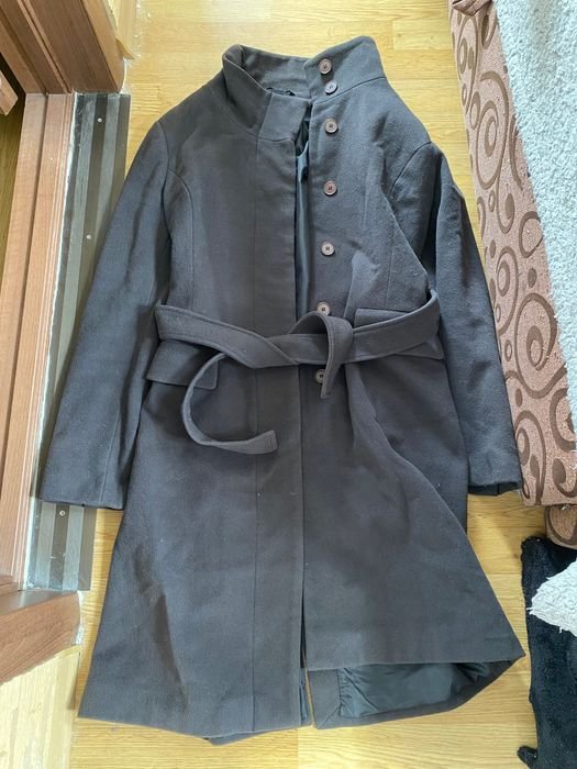 Женское Пальто Серое Шерсть 38