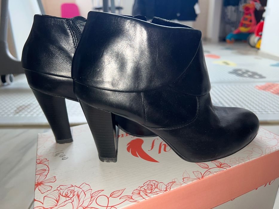 Женские Ecco Чоботи Чёрные Кожа 36