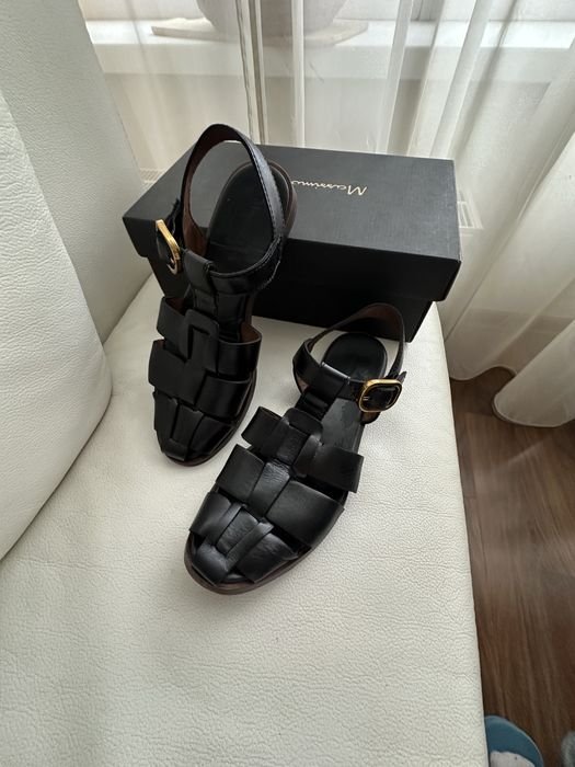 Женские Massimo Dutti Босоножки Чёрные Кожа 37