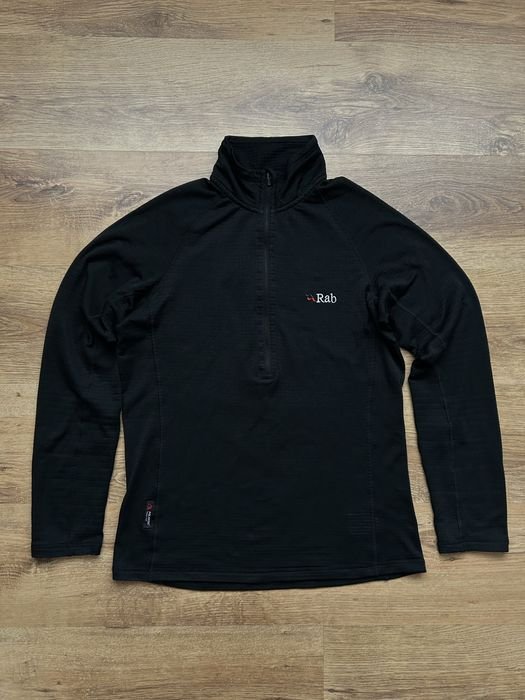 Herren Rab Langarmshirt Schwarz Polartec 38