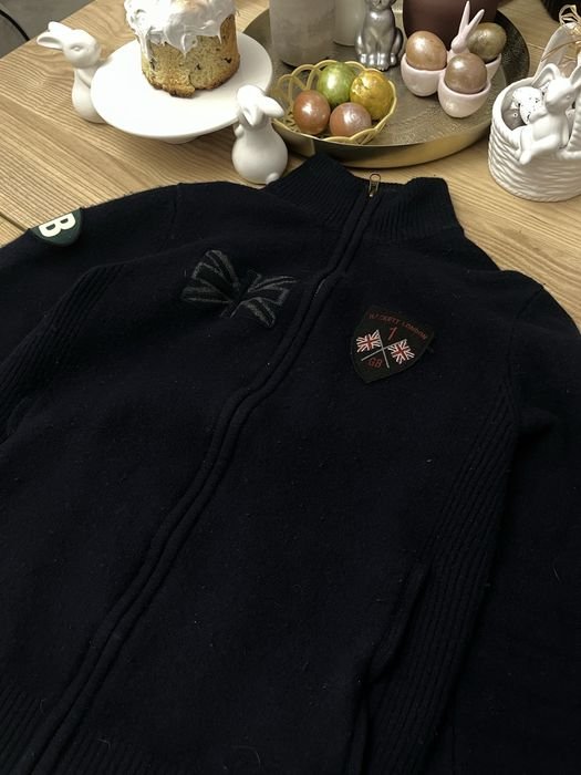 Men Hackett London Cardigan Black Wool S-M