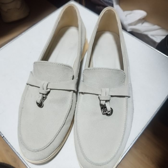 Женские Лоферы Серый Замша 39