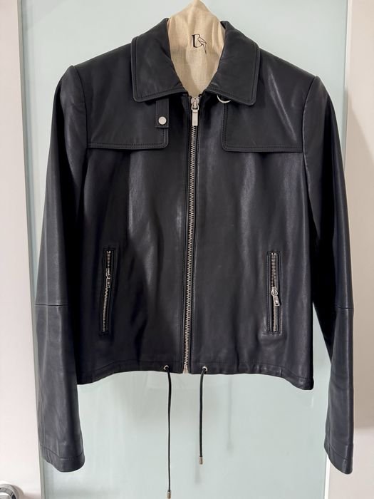 Мужской Massimo Dutti Куртка Чёрная Кожа 38