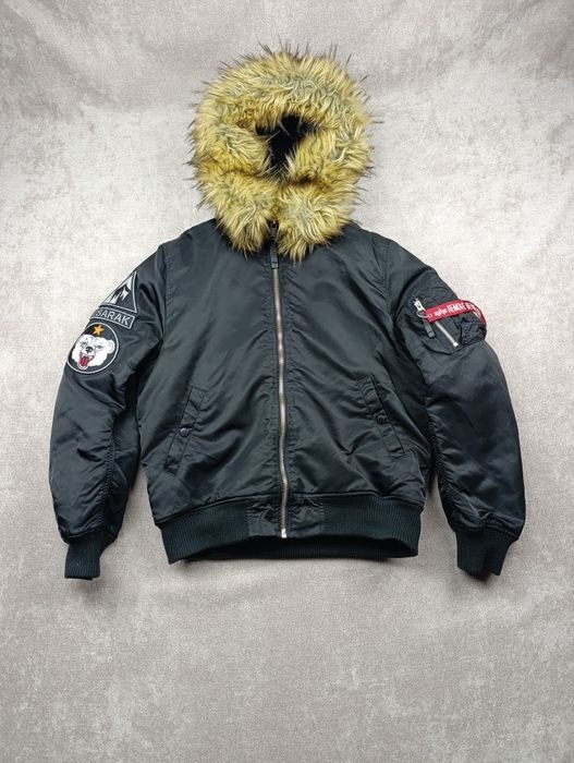 Мужской Alpha Industries Бомбер Чёрный Синтетика