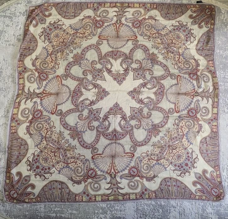 Унисекс ETRO Milano Шаль Бежевый Шерсть и Шелк