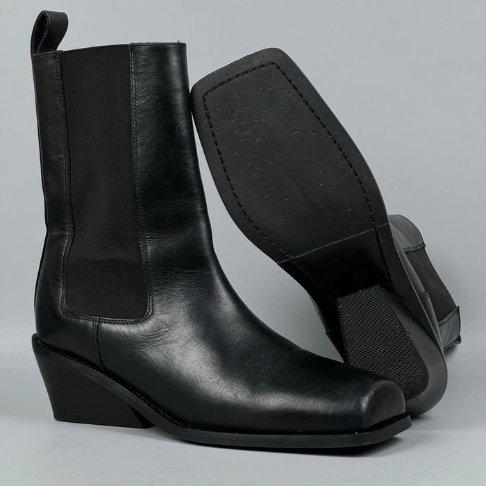 Женские COS Ковбойские Челси Черные Кожа 40