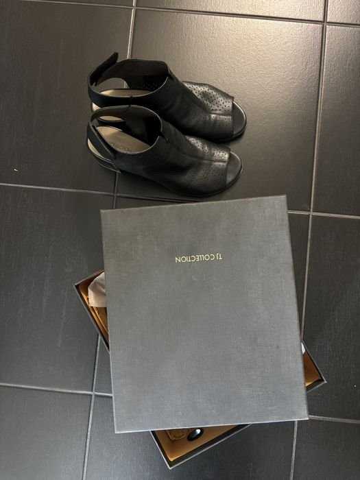 Женские Massimo Dutti Туфли Чёрные Кожа 39